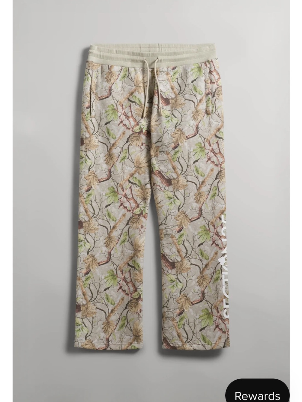Section 35 Devils Club Leaf Print Men's Lounge Joggers - Beige/Green